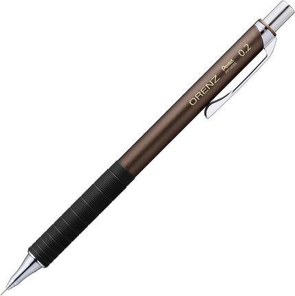 Pentel Mechanical Pencil Orenz Metal Grip, 0.2mm, Brown, XPP1002G2-RE