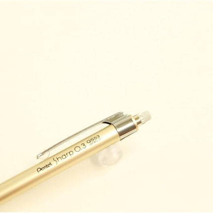 Pentel Mechanical Pencil for Notebook 0.3mm, Champagne Gold, QS53-X