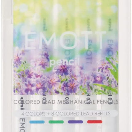 uni Mitsubishi Pencil Mechanical Pencil, EMOTT pencil, Color Lead Mechanical Pencil, 0.9mm, 4 Colors, No.1 Refresh Color, M9-EM 4CL, M9EM4CL.NO1