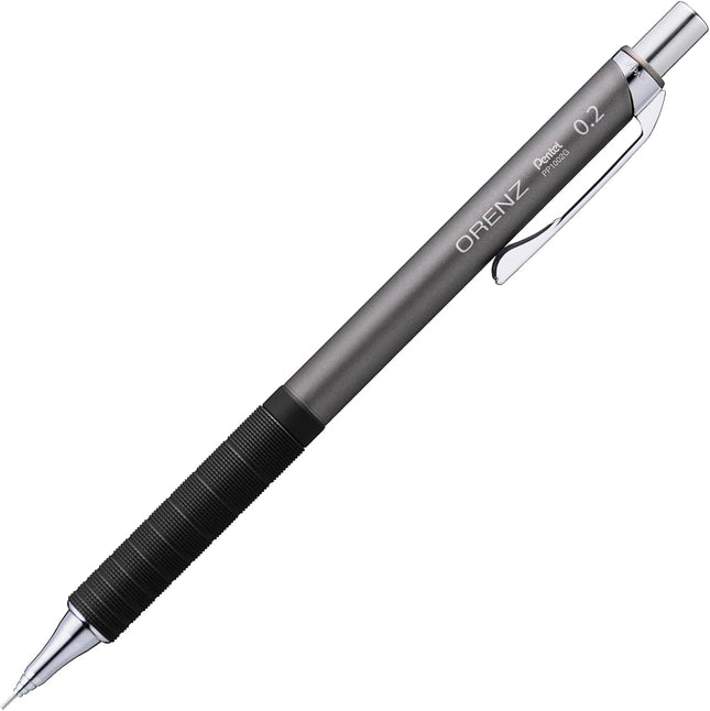 Pentel Mechanical Pencil Orenz Metal Grip, 0.2mm, Gunmetal, XPP1002G2-RN