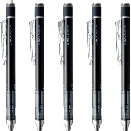 Tombow Mechanical Pencil MONO graph 0.5, 0.5mm, Black, 5 Pieces, DPA-132B-5P