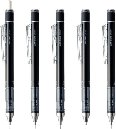 Tombow Mechanical Pencil MONO graph 0.5, 0.5mm, Black, 5 Pieces, DPA-132B-5P
