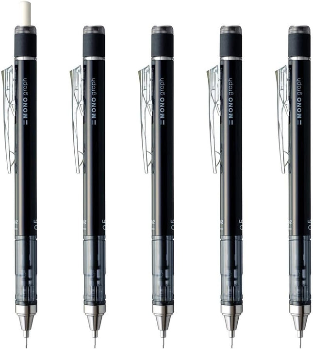 Tombow Mechanical Pencil MONO graph 0.5, 0.5mm, Black, 5 Pieces, DPA-132B-5P