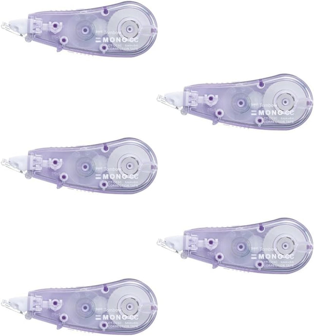 Tombow, Correction Tape, MONO CC, CC5, 5mm, Soft Purple, CT-CC5C92 5 Pieces, CT-CC5C92-5P