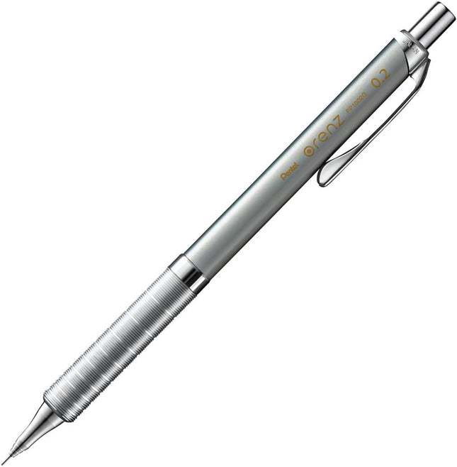 Pentel Mechanical Pencil Orenz Metal Grip 0.2mm, Silver, XPP1002G-Z