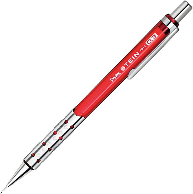 Pentel Mechanical Pencil Stein 0.3mm, Clear Red, P313-CB, Set of 10