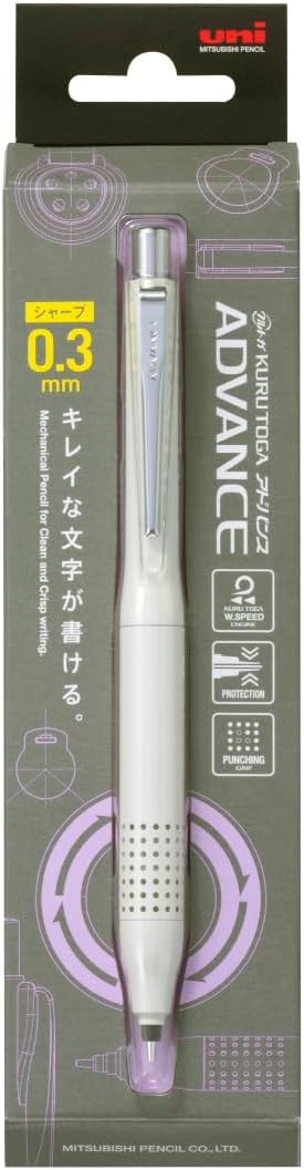 uni Mitsubishi Pencil Mechanical Pencil, Kuru Toga Advance Upgrade Model, 0.3mm, Ivory, M3-1030 1P, M310301P.46