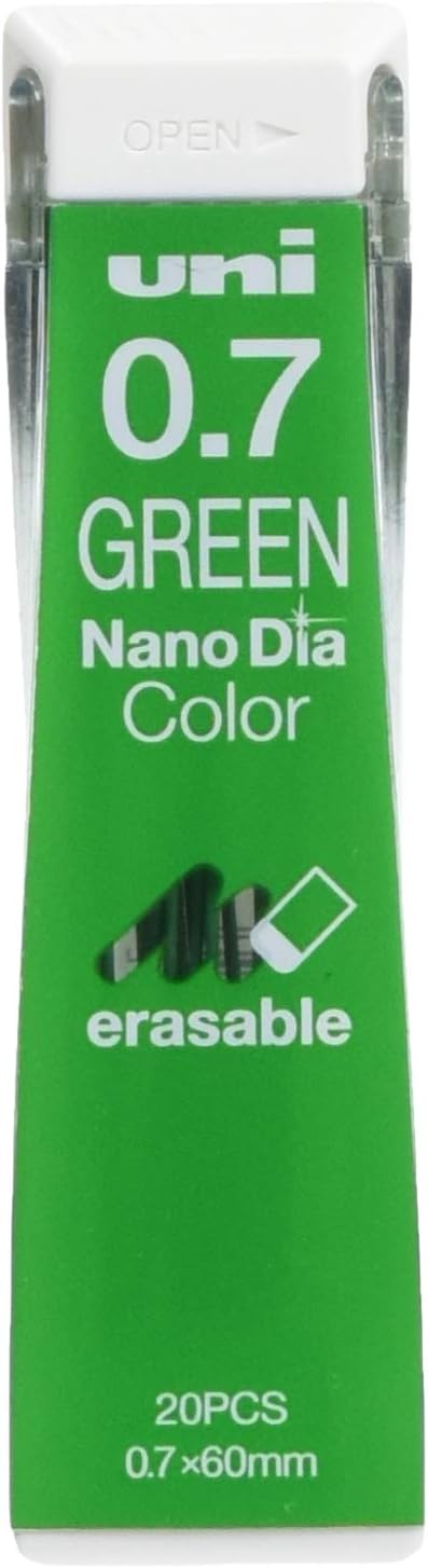 uni Mitsubishi Pencil Mechanical Pencil Lead Refill Nano Dia Color 0.7mm Green, U07202NDC.6