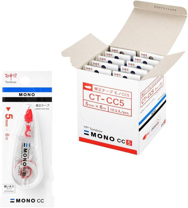 Tombow, Correction Tape, MONO CC, CC5, 5mm, CT-CC5 10 Pieces, CT-CC5-10P