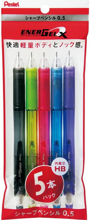 Pentel Mechanical Pencil ENERGIZE-X XPL105-5, 5 Pens Pack, Set of 5