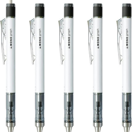 Tombow Mechanical Pencil MONO graph 0.5 Neon Color, 0.5mm, White, 5 Pieces, DPA-134A-5P