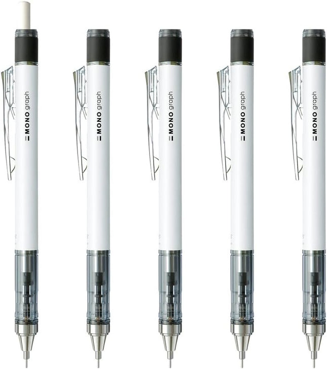 Tombow Mechanical Pencil MONO graph 0.5 Neon Color, 0.5mm, White, 5 Pieces, DPA-134A-5P