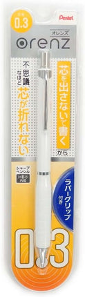 Pentel Mechanical Pencil Orenz with Rubber Grip XPP603G-W 0.3mm White Shaft