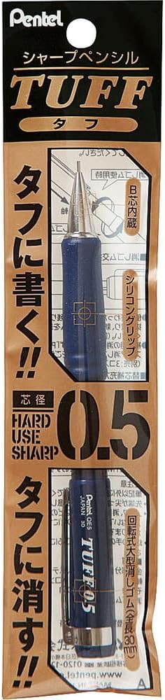 Pentel Mechanical Pencil Tuff 0.5mm, Dark Blue, XQE5-C, Packed, Set of 10