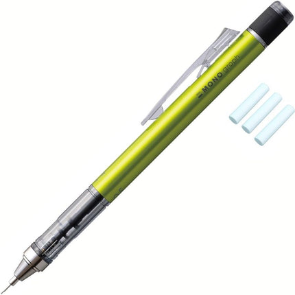 Tombow Mechanical Pencil MONO graph 0.5, 0.5mm, Lime, with Refill Erasers, PCC-231EAZ