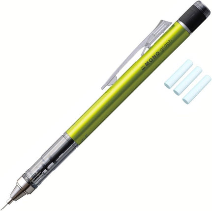 Tombow Mechanical Pencil MONO graph 0.5, 0.5mm, Lime, with Refill Erasers, PCC-231EAZ