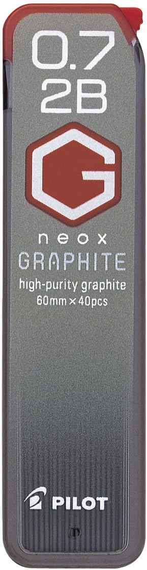 PILOT Mechanical Pencil Lead Refill neox GRAPHITE 0.7mm 2B, 10 Pieces, HRF7G2002B