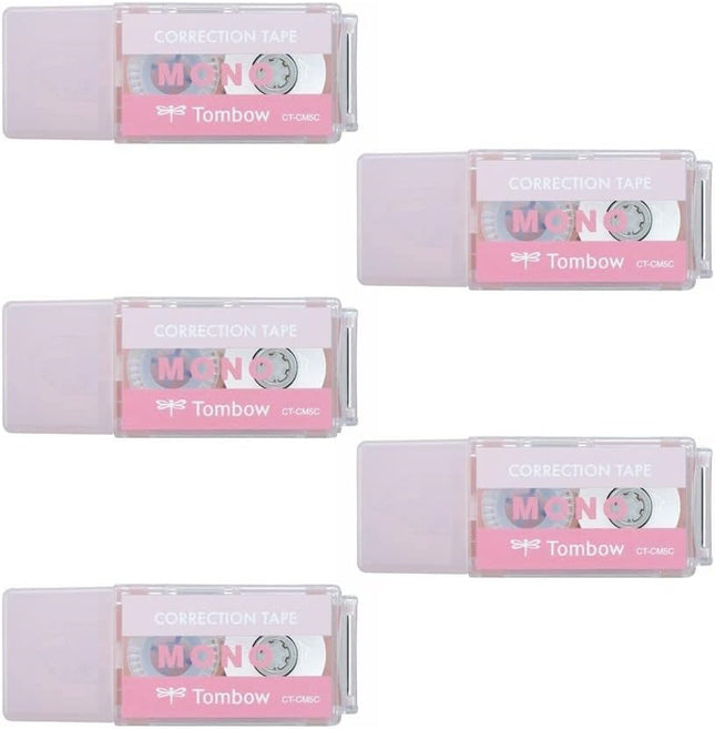 Tombow, Correction Tape, MONO pocket, 5mm, Pink, 5 Pieces, CT-CM5C80-5P