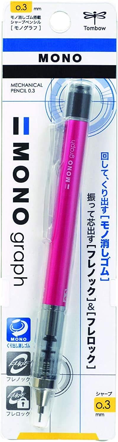 Tombow Mechanical Pencil MONO graph 0.3, 0.3mm, Pink, DPA-131F, Set of 7