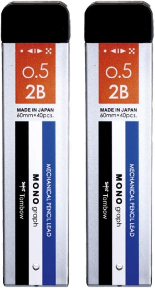 Tombow Mechanical Pencil Lead Refill MONO graph MG 0.5mm 2B, R5-MG2B01, Set of 2