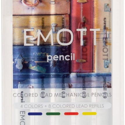 uni Mitsubishi Pencil Mechanical Pencil, EMOTT pencil, Color Lead Mechanical Pencil, 0.9mm, 4 Colors, No.3 Nostalgic Color, M9-EM 4CL, M9EM4CL.NO3