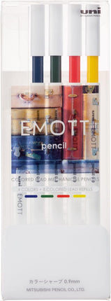 uni Mitsubishi Pencil Mechanical Pencil, EMOTT pencil, Color Lead Mechanical Pencil, 0.9mm, 4 Colors, No.3 Nostalgic Color, M9-EM 4CL, M9EM4CL.NO3