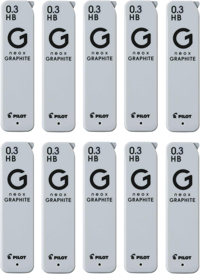 PILOT Mechanical Pencil Lead Refill neox GRAPHITE 0.3mm HB, 10 Pieces, 10HRFG03HB