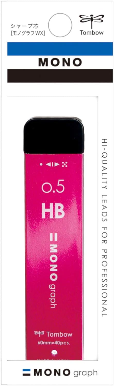 Tombow Mechanical Pencil Lead Refill MONO graph MG 0.5mm HB Pink, ECG-121E
