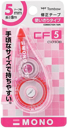 Tombow, Correction Tape, MONO CF, CF5, 5mm, Pink, 10 Pieces,  CT-CF5C80-10P