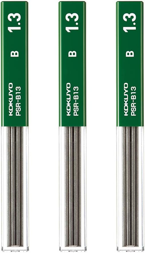 KOKUYO Mechanical Pencil Lead Refill 1.3mm B, Set of 3, PSR-B13-1PX3SET