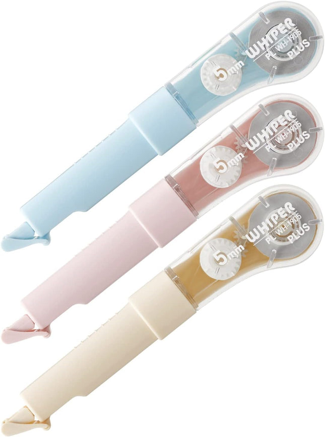 PLUS, Correction Tape, Whiper PL, 5mm, 3 Colors Set (Blue, Pink, Ivory), WH-1905, 52-133 52-134 52-135