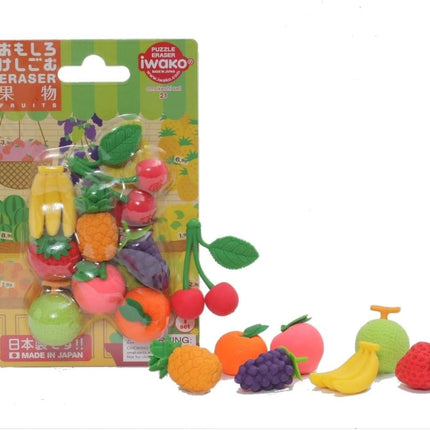 Iwako, Eraser, Fruits, 10 Pieces, Blister Pack, ER-BRI024