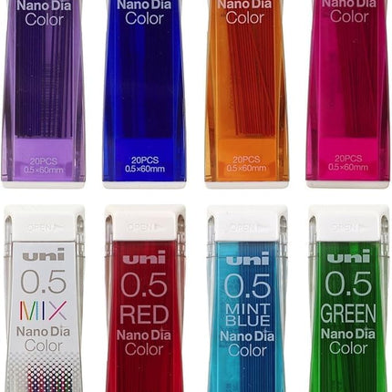 uni Mitsubishi Pencil Mechanical Pencil Lead Refill Nano Dia Color 0.5mm Green, U05202NDC.6