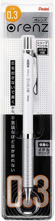 Pentel Mechanical Pencil Orenz Metal Grip 0.3mm, White, XPP1003G-W