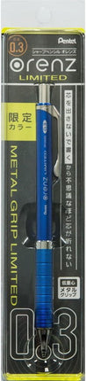 Pentel Mechanical Pencil Orenz Metal Grip 0.3mm, Limited Color, Blue, XPP1003G-LC
