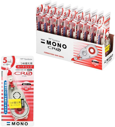 Tombow, Correction Tape, MONO CX Refill Cartridge, CR5, 5mm, CT-CR5 10 Pieces, CT-CR5-10P