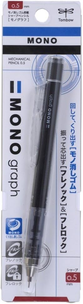 Tombow Mechanical Pencil MONO graph 0.5, 0.5mm, Black, DPA-132B, Set of 5