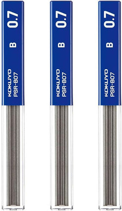 KOKUYO Mechanical Pencil Lead Refill 0.7mm B, Set of 3, PSR-B07-1PX3SET