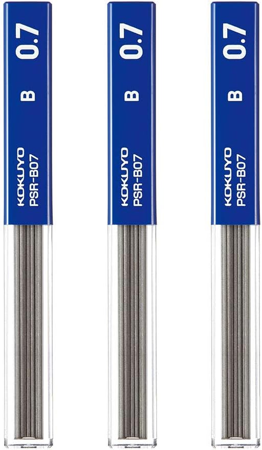 KOKUYO Mechanical Pencil Lead Refill 0.7mm B, Set of 3, PSR-B07-1PX3SET