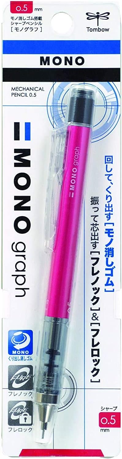 Tombow Mechanical Pencil MONO graph 0.5, 0.5mm, Pink, DPA-132F, Set of 7
