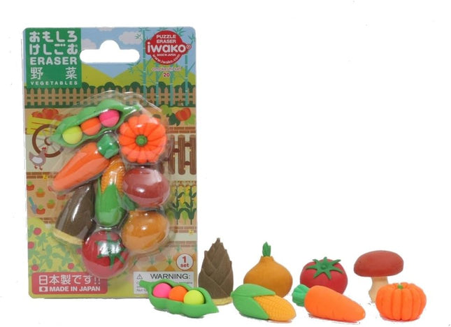 Iwako, Eraser, Vegetables, 10 Pieces, Blister Pack, ER-BRI023