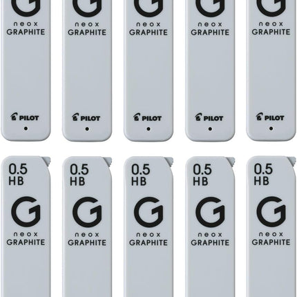 PILOT Mechanical Pencil Lead Refill neox GRAPHITE 0.5mm HB, 10 Pieces, 10HRFG05HB