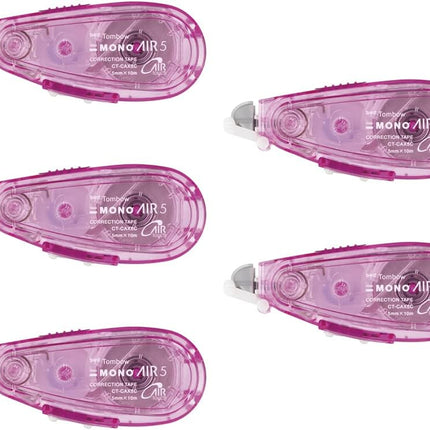 Tombow, Correction Tape, MONO AIR, 5mm, Pink, 5 Pieces, CT-CAX5C80-5P