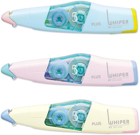 PLUS, Correction Tape, Whiper PT, 5mm, 3 Colors Set (Pale Blue, Pale Pink, Pale Yellow), WH-645, 48-756 48-757 48-758