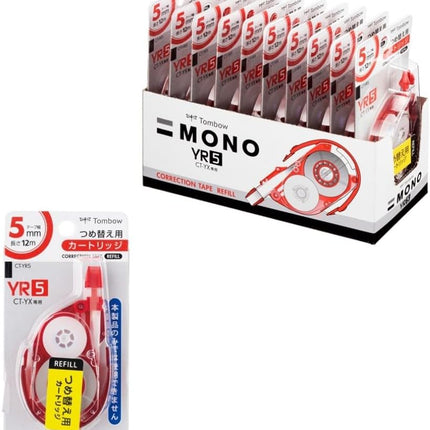 Tombow, Correction Tape, MONO YX Refill Cartridge YR5, 5mm, CT-YR5 10 Pieces, CT-YR5-10P