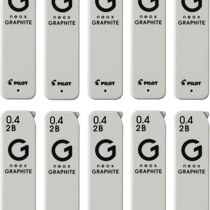 PILOT Mechanical Pencil Lead Refill neox GRAPHITE 0.4mm 2B, 10 Pieces, 10HRFG042B