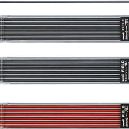 uni Mitsubishi Pencil Mechanical Pencil Lead Refill FiELD 2.0mm Red Lead, 10 Pieces, U203101P.15