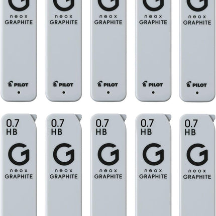 PILOT Mechanical Pencil Lead Refill neox GRAPHITE 0.7mm HB, 10 Pieces, 10HRFG07HB