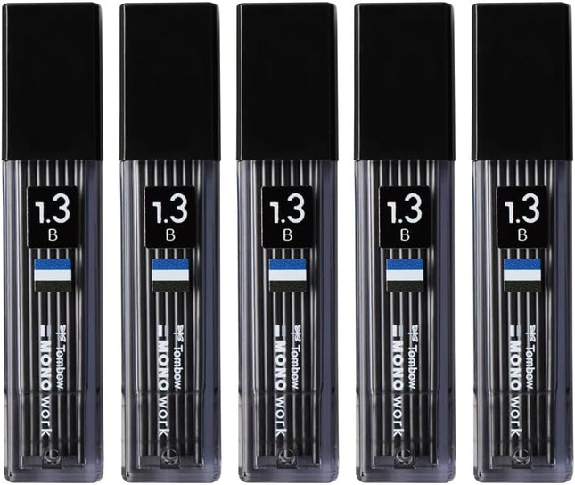 Tombow Mechanical Pencil Lead Refill MONO work 1.3mm B, 5 Pieces, ECJ-120-5P
