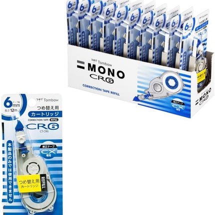 Tombow, Correction Tape, MONO CX Refill Cartridge, CR6, 6mm, CT-CR5 10 Pieces, CT-CR6-10P